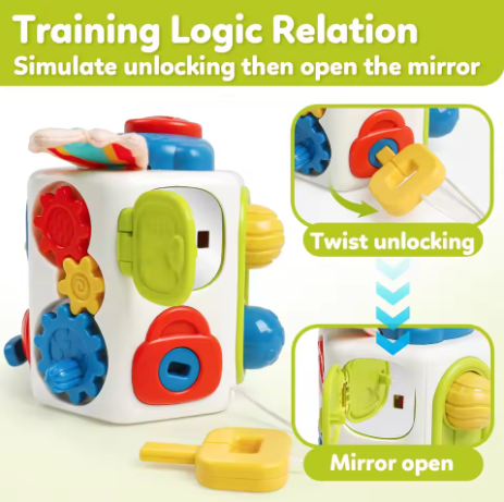 Montessori Busy Cube Toy Toddler Sensory Activities Busy Board