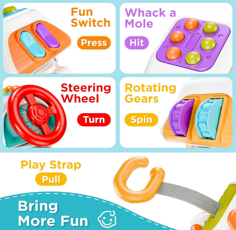10 in 1 Busy Board Cube Plane Carseat and Travel Montessori Sensory Toy