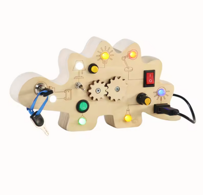 LED Dinosaur Busy Board, Montessori Sensory Board