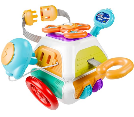 10 in 1 Busy Board Cube Plane Carseat and Travel Montessori Sensory Toy