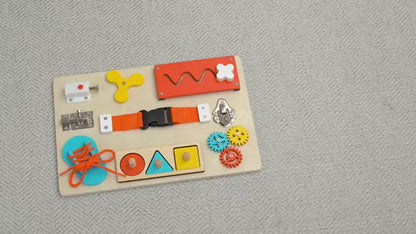 9 in 1 Wooden Activity Sensory Busy Board For Fine Motor Skills