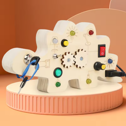 LED Dinosaur Busy Board, Montessori Sensory Board
